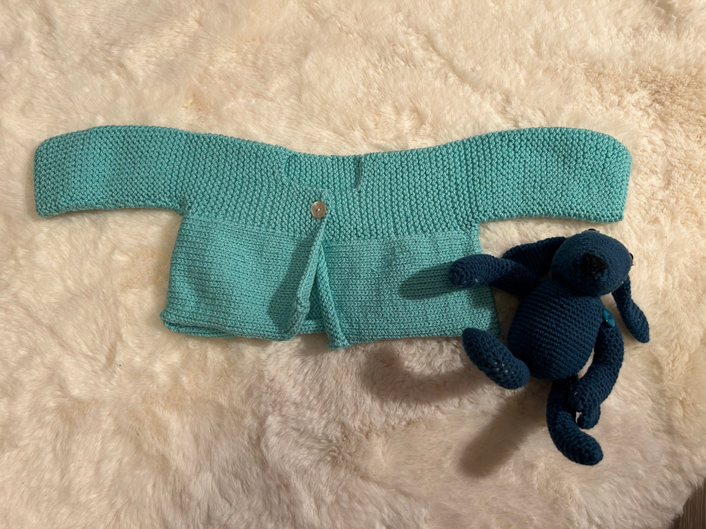 Chaquetita de Punto Verde Menta con Solapas Cruzadas para Bebé