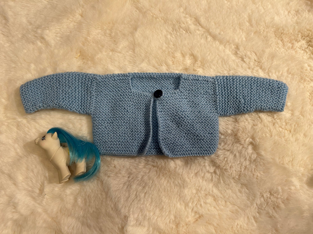 Chaquetita de Punto Azul Celeste con Solapas Cruzadas para Bebé