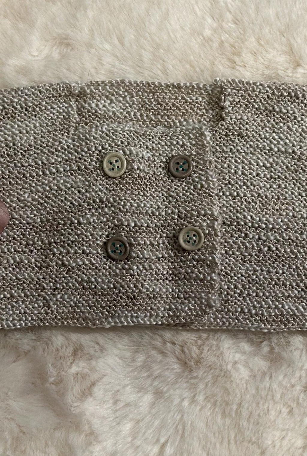 Chaquetita de Punto Gris Jaspeado con Doble Botonadura para Bebé