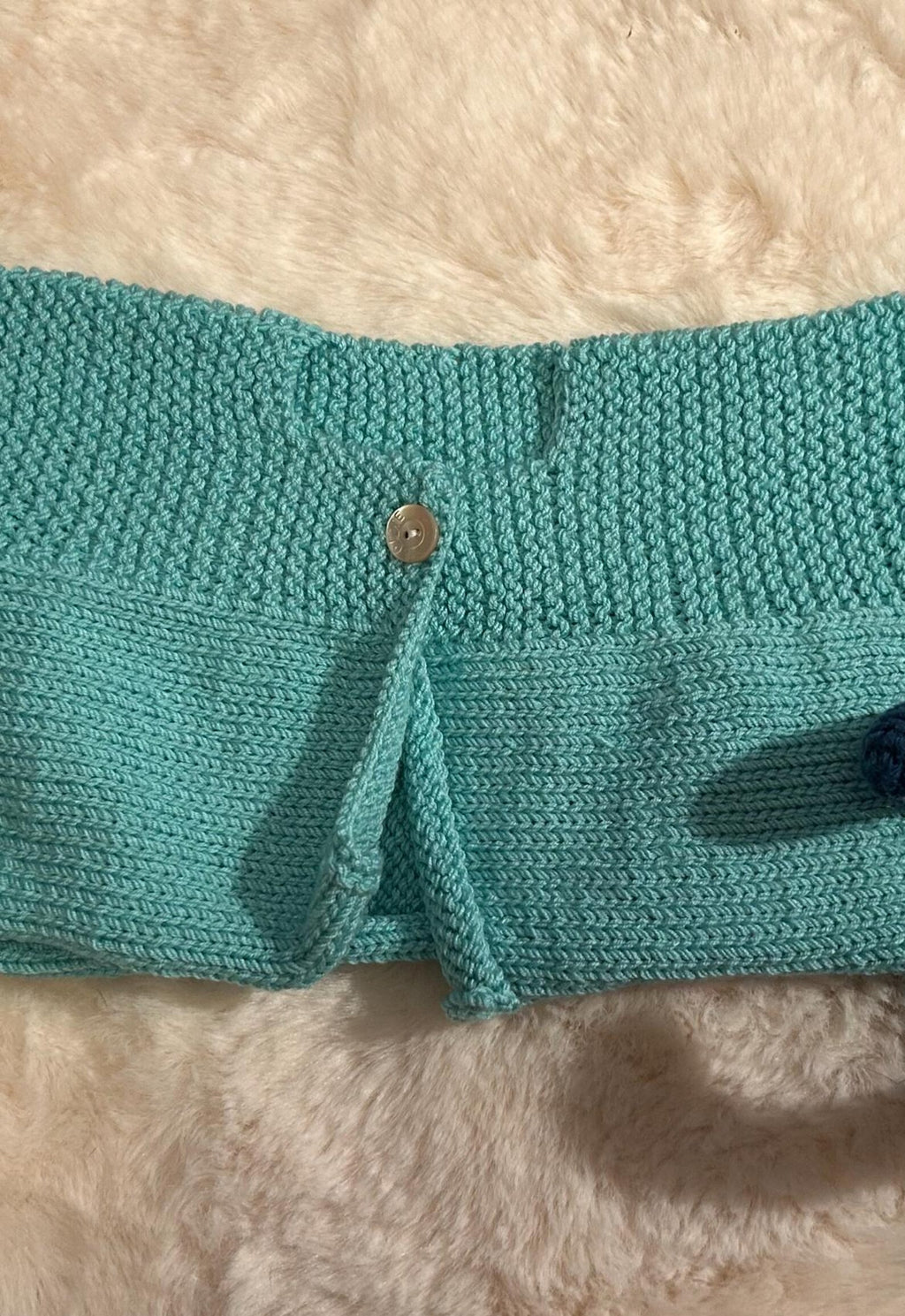 Chaquetita de Punto Verde Menta con Solapas Cruzadas para Bebé