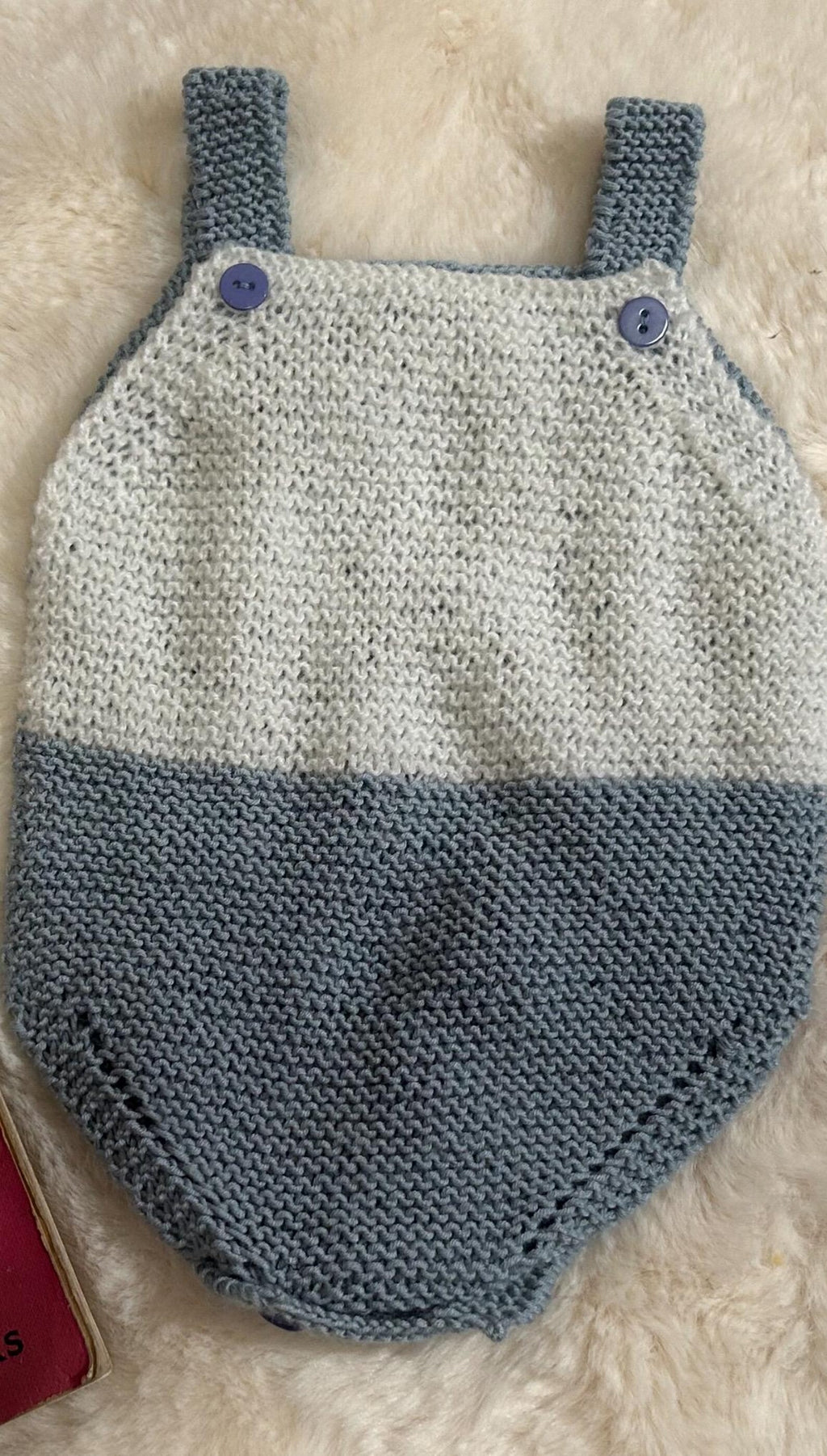 Ranita de Punto Bicolor Gris y Azul Acero para Bebé