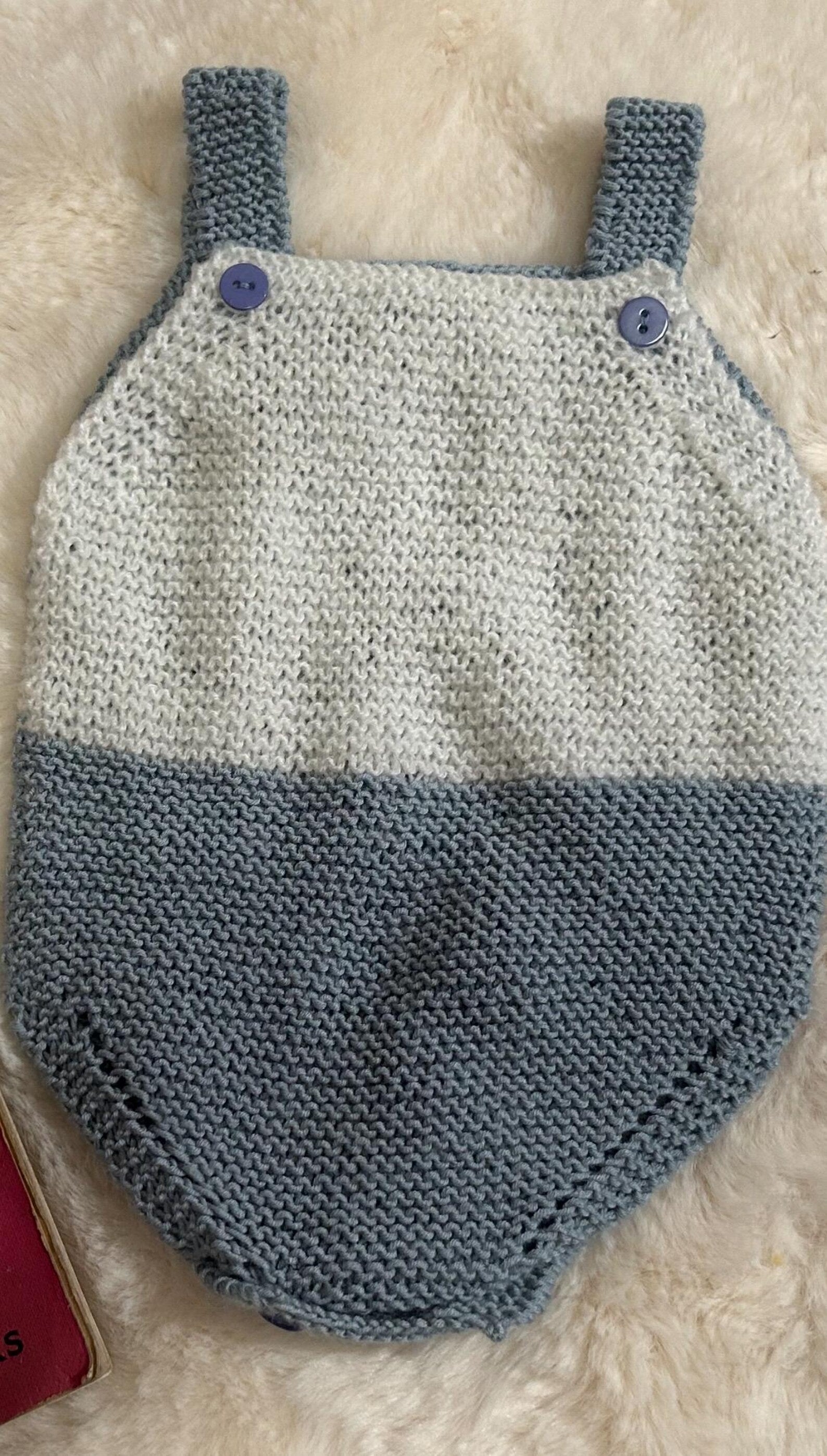 Ranita de Punto Bicolor Gris y Azul Acero para Bebé