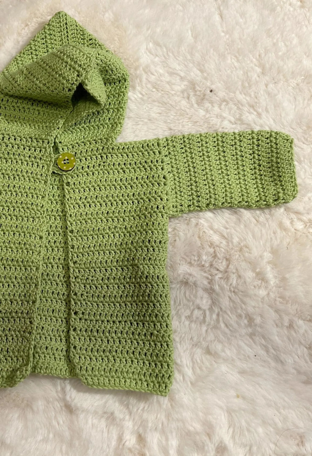 Chaqueta con Capucha de Ganchillo Verde Pistacho